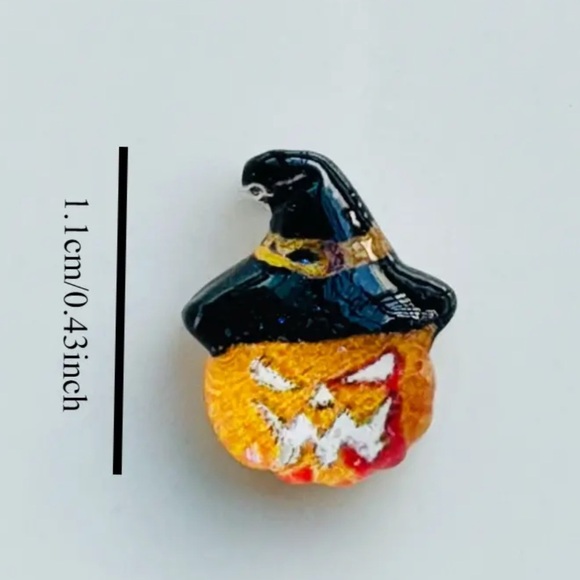 🎃🆕 Halloween Pumpkin Witch Resin Flat Back Nail Charms - Picture 3 of 5